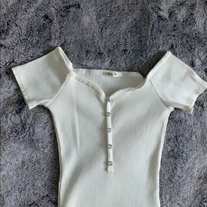 Off Shoulder Ribbed Bodysuit